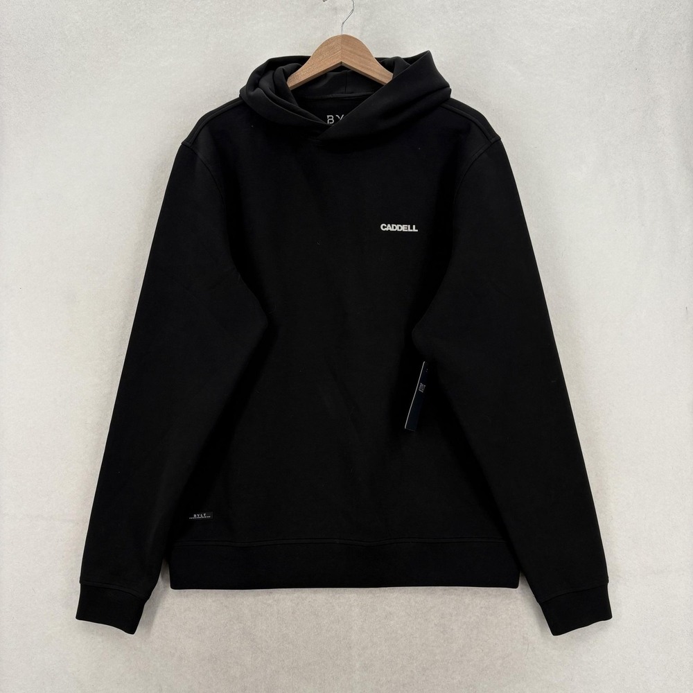 BYLT RoamKnit Hoodie Mens Large Black Pullover Caddell Logo Stretch Premium Gym